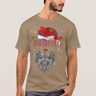 Mens Grandpere Claus Ugly Christmas Santa mit Lig T-Shirt
