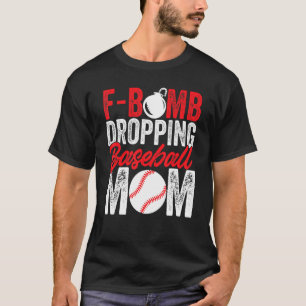 Mens Graphic F Bomb Dropping Baseball-Mama T-Shirt