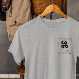 Mens Gray T - Shirt WIth Custom Black Business Log