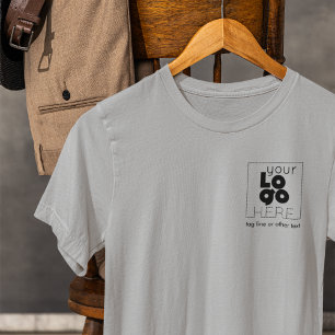 Mens Gray T - Shirt WIth Custom Black Business Log