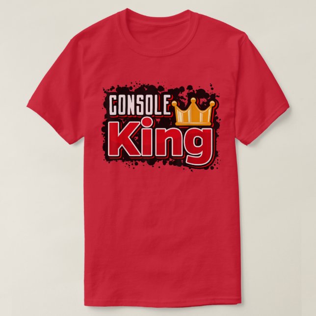 Mens Great Console King Gamer Statement Gaming Vid T-Shirt (Design vorne)