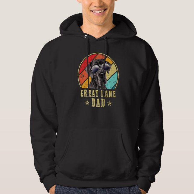 Mens Great Dane Vater Funny Dog Sonnenbrille Vinta Hoodie (Vorderseite)