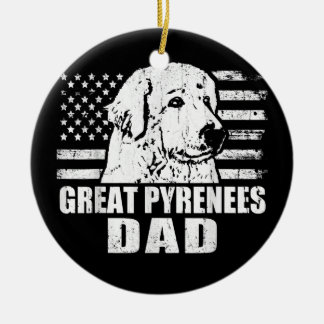 Mens Great Pyrenäen Vater Cool Vintag Retro Proud Keramik Ornament