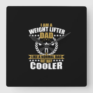 Mens Great Weightlifter Vater Gift Papa Gym T - Sh Quadratische Wanduhr