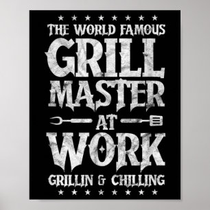 Mens Grillen Grillmaster Funny The World Famous Gr Poster