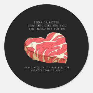 Mens Grillen Heart Graphic Funny Quote Single Meme Runder Aufkleber