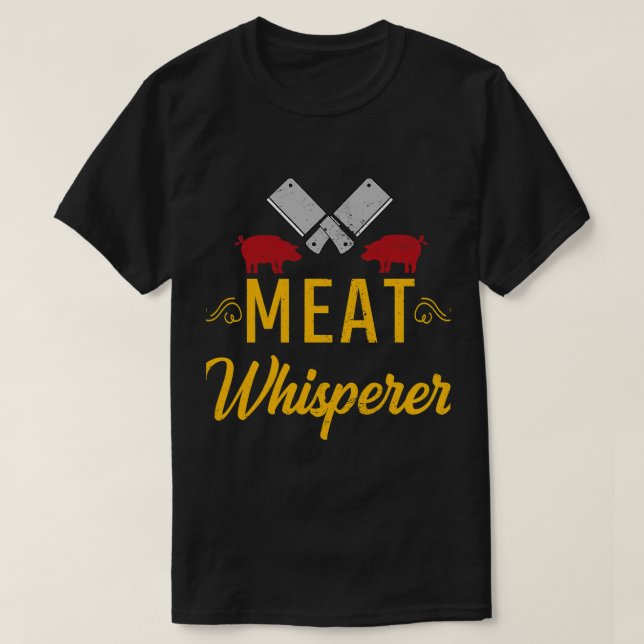 Mens GRILLEN Meat Whisperer Beef Barbecue Master T-Shirt (Design vorne)