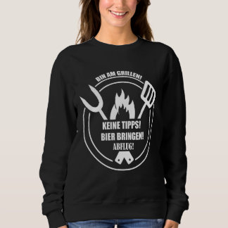 Mens Grillmeister Bin Grillen No tips Beer Brin Sweatshirt