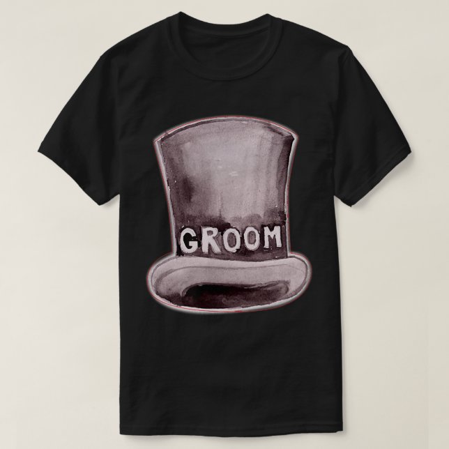 Mens Groom Hat Cute Engagement Wedding Bachelor Pa T-Shirt (Design vorne)