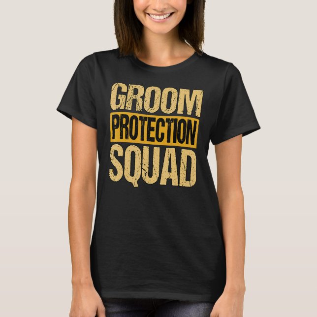 Mens Groom Protection Squad Bachelor Party T-Shirt (Vorderseite)