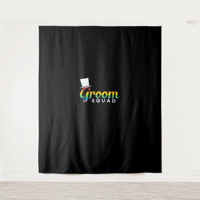 Mens Groom Squad LGBT Gay Bachelor Party Wandteppich (Vorderseite)