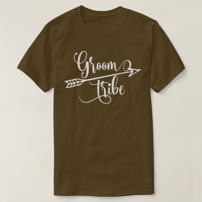 Mens Groom Tribe Matching Cute Arrow Wedding Engag T-Shirt (Design vorne)