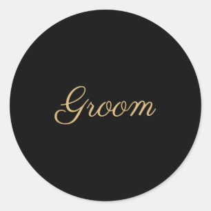 Mens Groom Wedding & amp; Bridal, Tan Script Schri Runder Aufkleber
