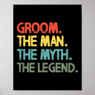 Mens Groom Wedding Bachelor Party Retro Vintag Poster