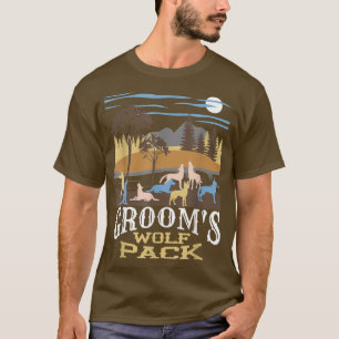 Mens Grooms Wolf Pack Bachelor Party Drink Team T-Shirt