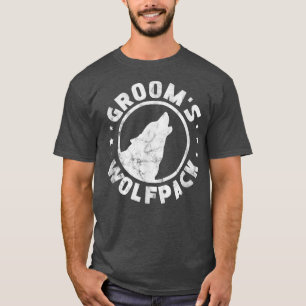 Mens Grooms Wolfpack Groom Groomsmen Bachelor Part T-Shirt