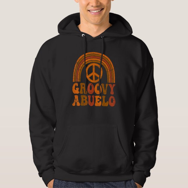 Mens Groovy Abuelo 70s Aesthetic Nostalgia 1970's  Hoodie (Vorderseite)