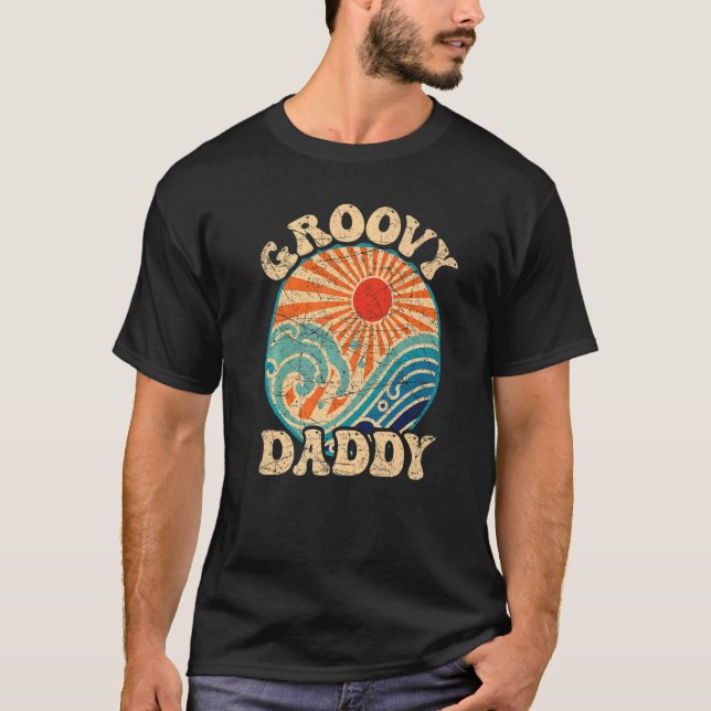Mens Groovy Daddy 70er Ästhetische Nostalgie 1970e T-Shirt (Vorderseite)