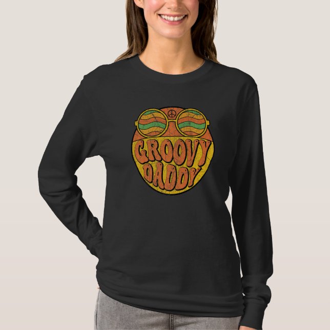 Mens Groovy Daddy 70s Aesthetic Nostalgia 1970's R T-Shirt (Vorderseite)