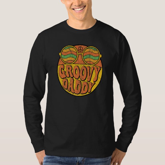 Mens Groovy Daddy 70s Aesthetic Nostalgia 1970's R T-Shirt (Vorderseite)