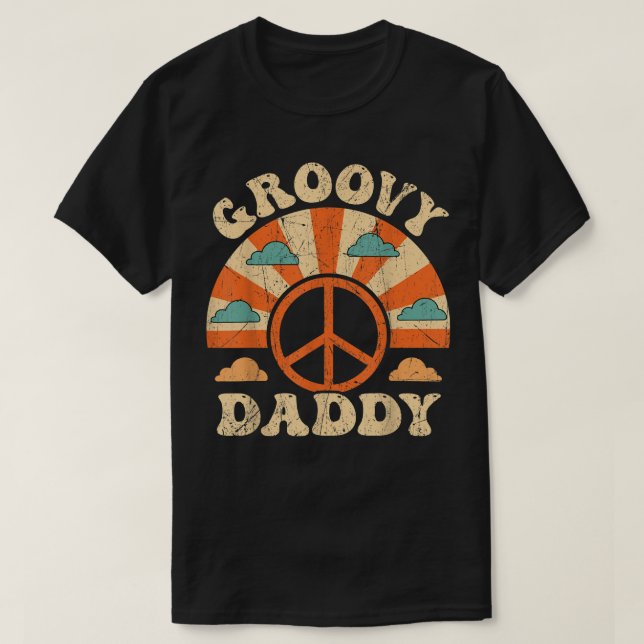 Mens Groovy Daddy 70s Aesthetic Nostalgia 1970's R T-Shirt (Design vorne)