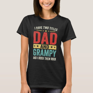 Mens Groovy Ich habe zwei Titel Vater und grampy F T-Shirt