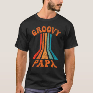 Mens Groovy Papa 70er Ästhetische Nostalgie 1970er T-Shirt