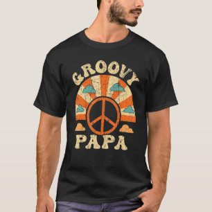 Mens Groovy Papa 70er Ästhetische Nostalgie 1970er T-Shirt