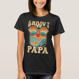 Mens Groovy Papa 70er Ästhetische Nostalgie 1970er T-Shirt