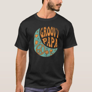 Mens Groovy Papa 70er Ästhetische Nostalgie 1970er T-Shirt