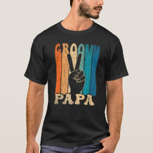 Mens Groovy Papa 70er Ästhetische Nostalgie 1970er T-Shirt