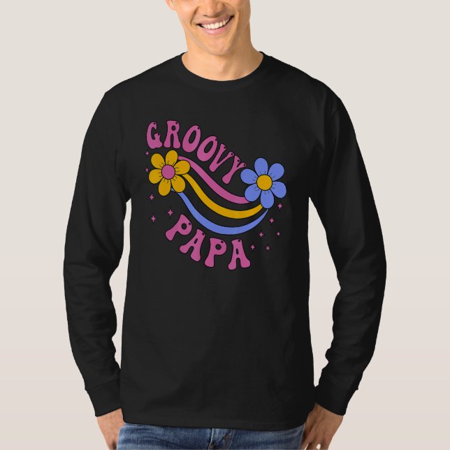 Mens Groovy Papa 70s Aesthetic Nostalgia 1970's Re T-Shirt (Vorderseite)
