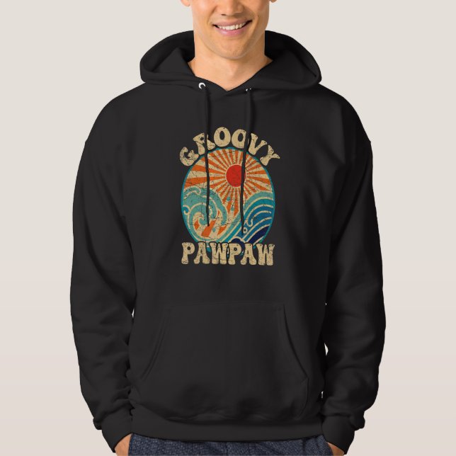 Mens Groovy Pawpaw 70s Aesthetic Nostalgia 1970's  Hoodie (Vorderseite)
