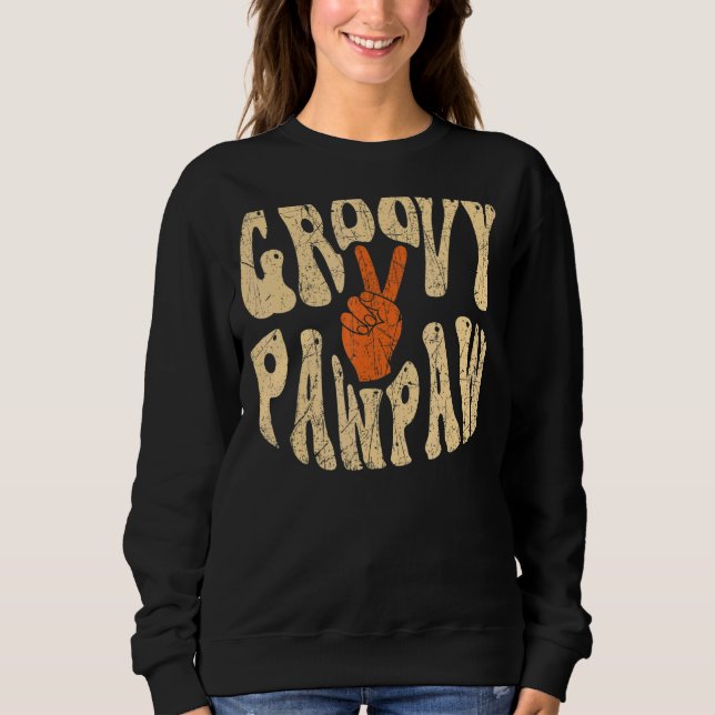 Mens Groovy Pawpaw 70s Aesthetic Nostalgia 1970's  Sweatshirt (Vorderseite)