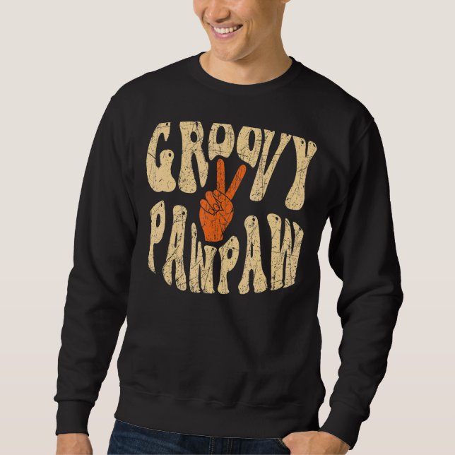Mens Groovy Pawpaw 70s Aesthetic Nostalgia 1970's  Sweatshirt (Vorderseite)