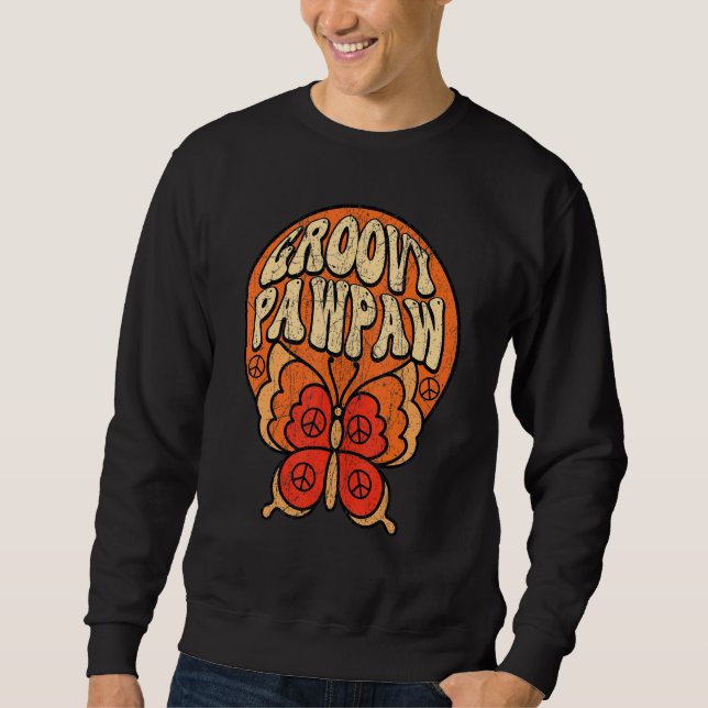 Mens Groovy Pawpaw 70s Aesthetic Nostalgia 1970's  Sweatshirt (Vorderseite)