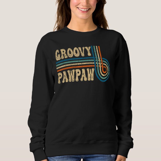 Mens Groovy Pawpaw 70s Aesthetic Nostalgia 1970's  Sweatshirt (Vorderseite)