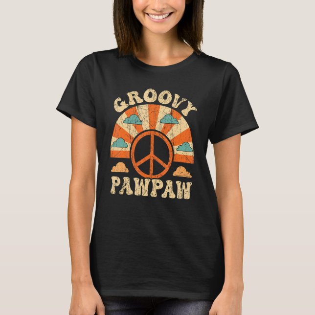 Mens Groovy Pawpaw 70s Aesthetic Nostalgia 1970's  T-Shirt (Vorderseite)