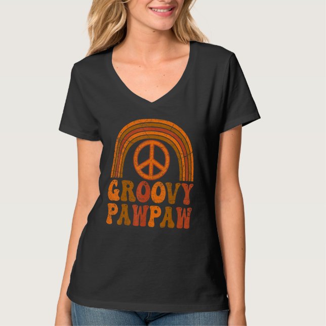 Mens Groovy Pawpaw 70s Aesthetic Nostalgia 1970's  T-Shirt (Vorderseite)