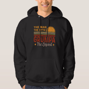 Mens Grumpa The Man Myth Legend Retro Opa Fath Hoodie