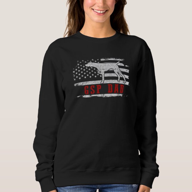 Mens Gsp Vater American Flag Deutscher Kurzhaar Sweatshirt (Vorderseite)