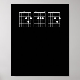 Mens Guitar Chord Shirt - Vater Poster