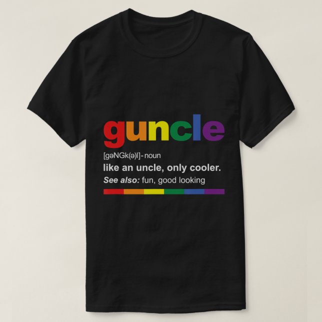 Mens Guncle Definition Rainbow Funny Gift für Schw T-Shirt (Design vorne)