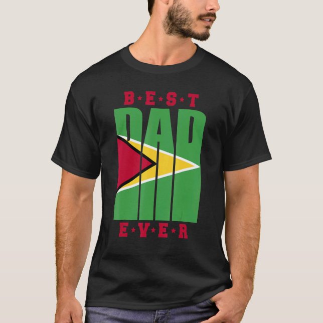 Mens Guyanese Daddy Fathers Day Guyana Vater T-Shirt (Vorderseite)