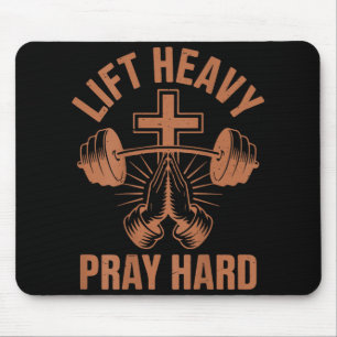 Mens Gym Christlich Workout Vater Lift Heavy Pray Mousepad
