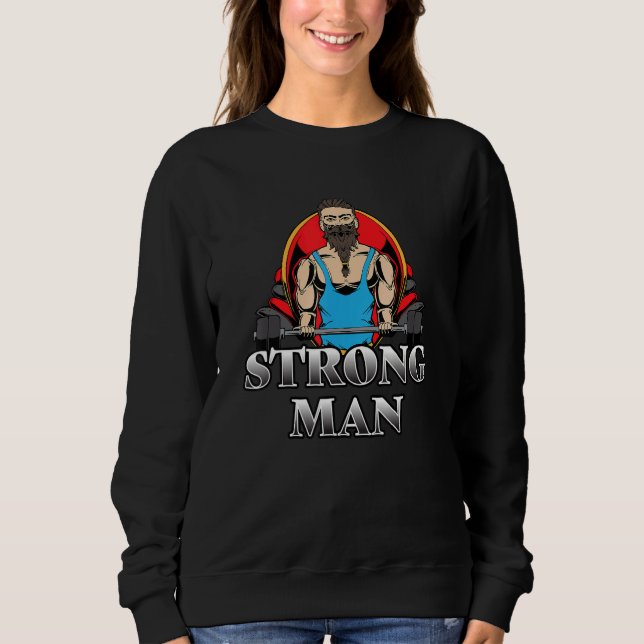 Mens Gym Strongman Deadlift Vintage Sweatshirt (Vorderseite)