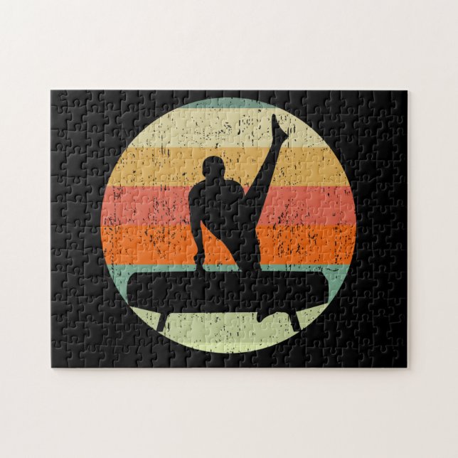 Mens Gymnastics Male on Pommel Horse Sunset Puzzle (Horizontal)