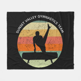 Mens Gymnastics Team Pommel Horse Sunset Custom Fleecedecke