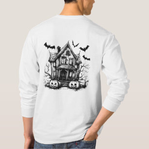 Mens Halloween Shirt Spuk House T-Shirt Bats Shirt
