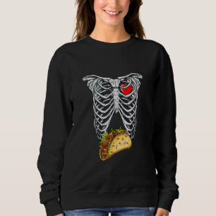 Mens Halloween Vater Skeleton Kostüm Taco Matching Sweatshirt